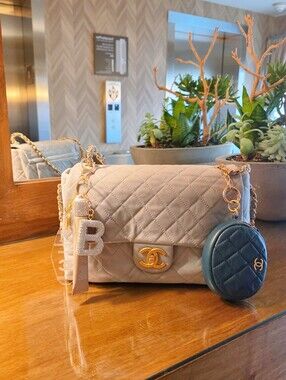 Authentic Chanel Chic Accordion Iridescent Flap Bag